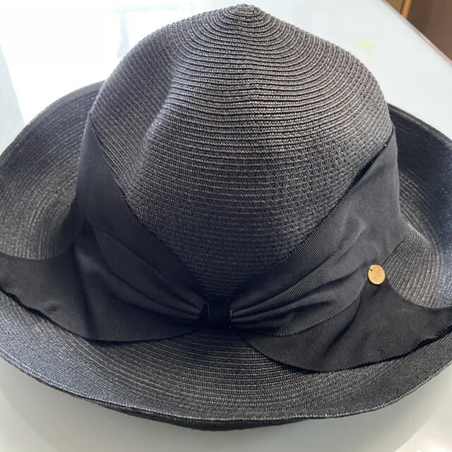 アシーナニューヨーク　ハット　黒 レディースの帽子(麦わら帽子/ストローハット)の商品写真