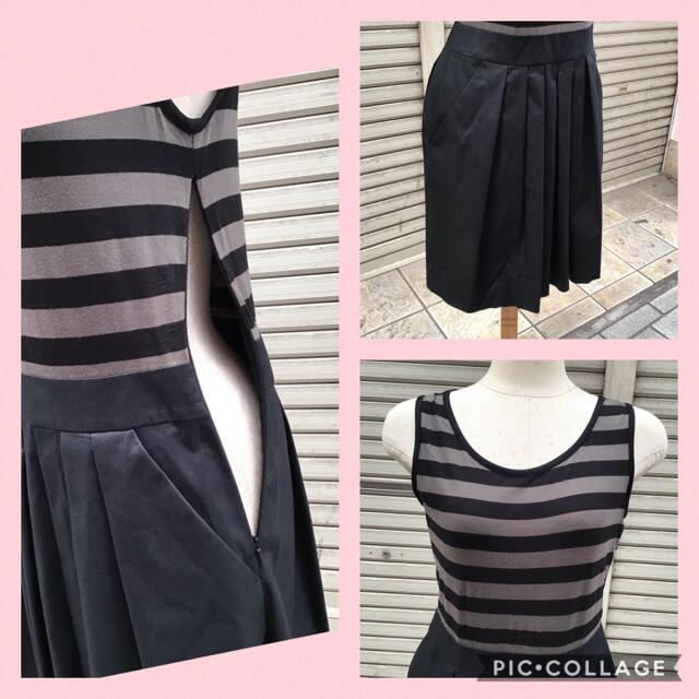 DKNY(ダナキャランニューヨーク)のDKNY ダナキャラン ♡ ボーダー　♡ 切り替え　♡ ワンピース　♡ 4 レディースのワンピース(ひざ丈ワンピース)の商品写真