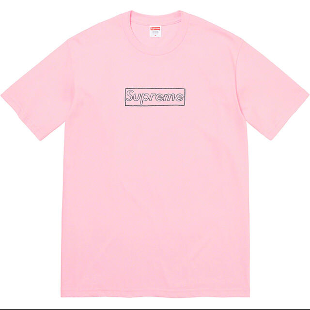 本日購入 supreme × kaws chalk logo  Tee pink