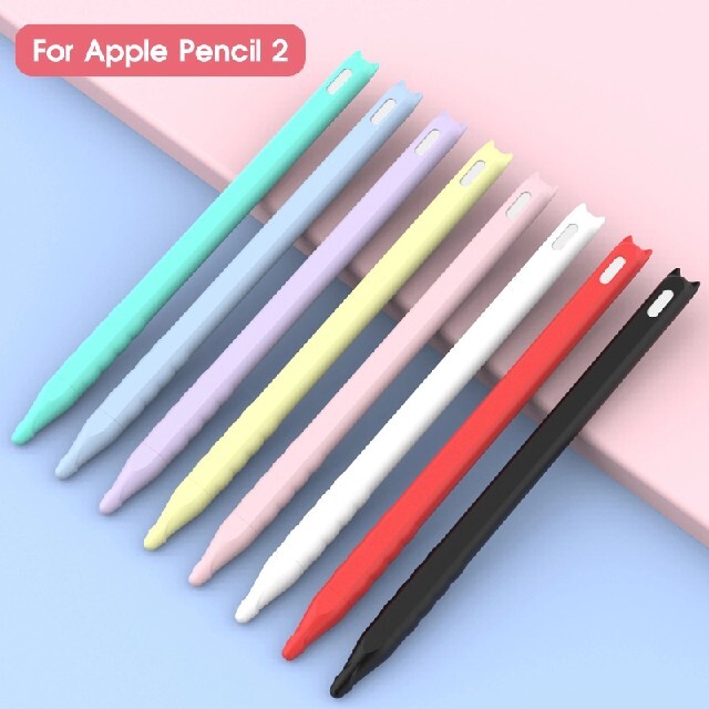 iPad - 猫耳 Apple pencilケース アップルペンシル カバー 第二 白 黒