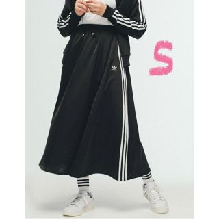 アディダス(adidas)のadidas Originals アディダス　ロング サテン スカート ブラック(ロングスカート)