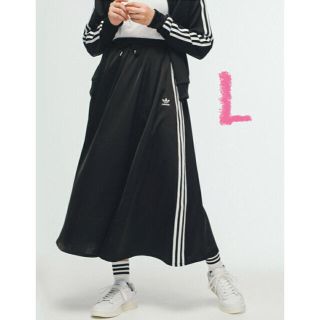 アディダス(adidas)のadidas Originals アディダス　ロング サテン スカート ブラック(ロングスカート)