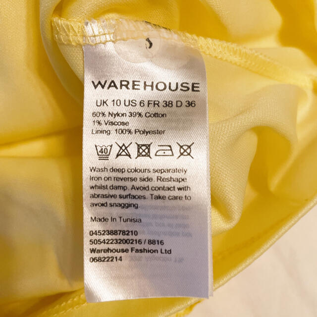 WAREHOUSE(ウエアハウス)のSALE WAREHOUSE UK10 7-9号程度 黄色 yellow レモン レディースのトップス(シャツ/ブラウス(半袖/袖なし))の商品写真