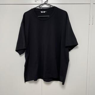 ユニクロ(UNIQLO)のユニクロ　エアリズムコットンオーバークルーネックT　黒(Tシャツ(半袖/袖なし))