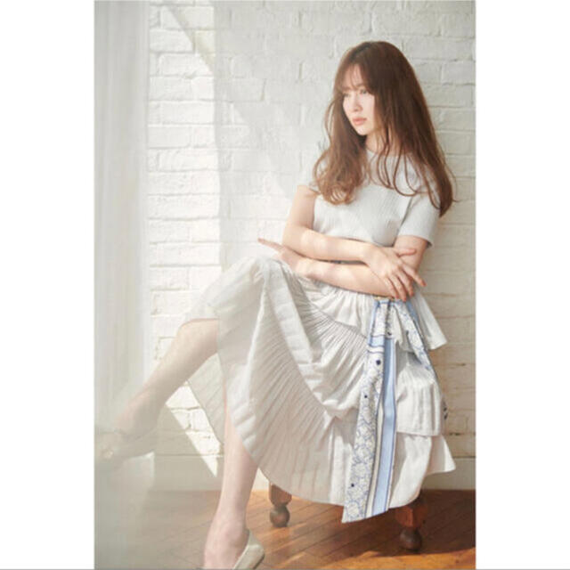 ポリエステル100%リボン部分Garden Party Ruffled Midi Dress