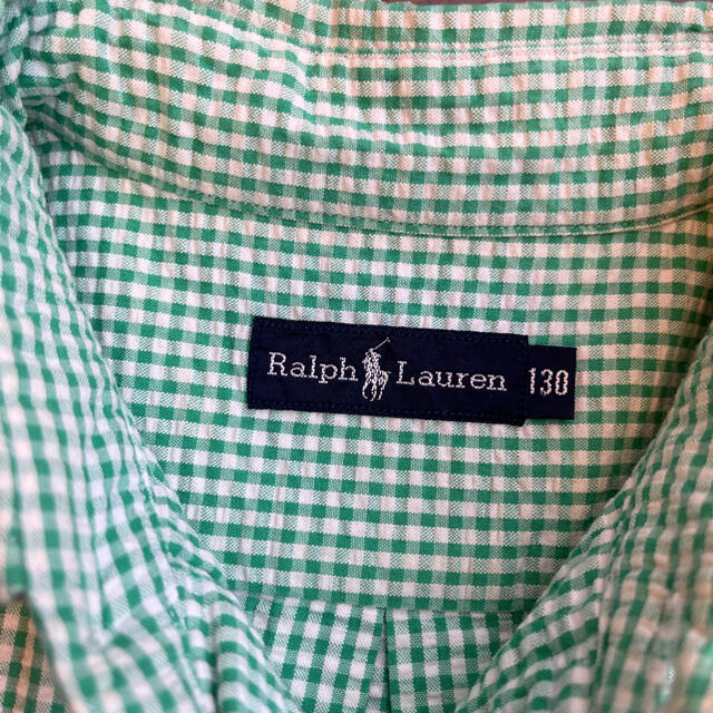 Ralph Lauren(ラルフローレン)のラルフローレン 美品　半袖　ボタンダウン　グリーン レディースのトップス(シャツ/ブラウス(半袖/袖なし))の商品写真