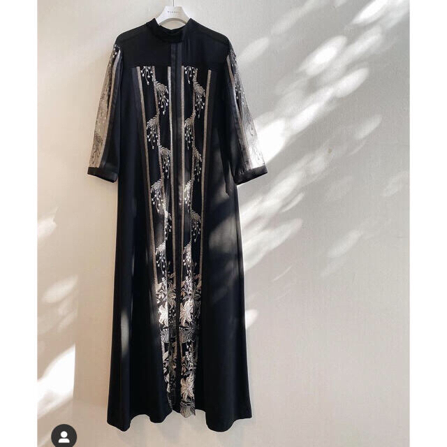 MURRAL  framed flower dress black サイズ1