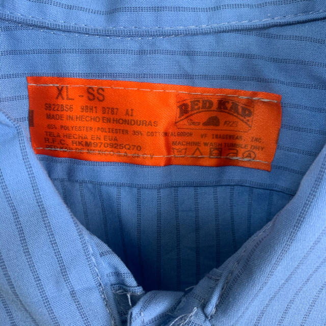 US ビンテージ 古着 レッドキャップ ワッペン 刺繍 半袖 ワークシャツ XL メンズのトップス(シャツ)の商品写真