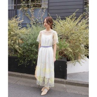 ナチュラルクチュール(natural couture)のハウピア ポップコーンあじさいワンピース 3点セット 42,900円 M 新品(ロングワンピース/マキシワンピース)