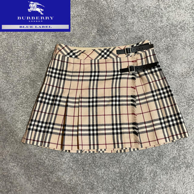 バーバリーブルーレーベル ノバチェック巻きスカート 36 BURBERRY 美品