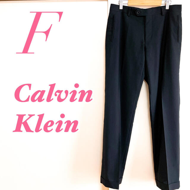 【超ポイント祭?期間限定】 Klein Calvin - ブラック 大人 ストライプ パンツ カルバンクライン Klein Calvin カジュアルパンツ