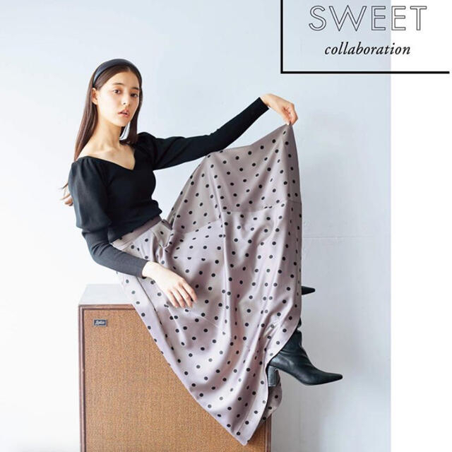snidel × sweet コラボ ドットスカート 新品未使用 ロングスカート