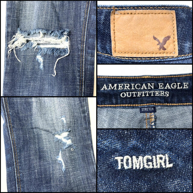 American Eagle(アメリカンイーグル)のアメリカンイーグル トムガール ボタンフライ ストレッチUS2 Mサイズ76cm レディースのパンツ(デニム/ジーンズ)の商品写真