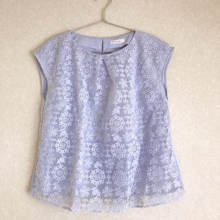 テチチ(Techichi)のテチチ　ブラウス　刺繍　レース　アイスブルー(シャツ/ブラウス(半袖/袖なし))