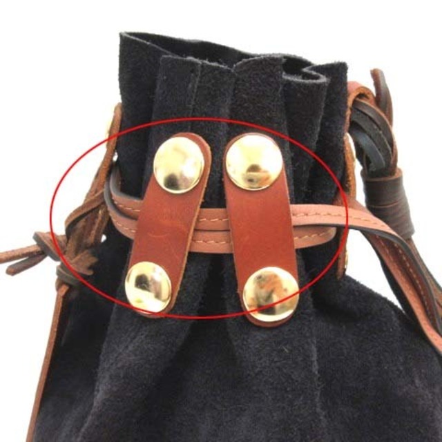 Marni(マルニ)のマルニ 19AW BINDLE BAG 巾着 ショルダーバッグ スエード 紺 レディースのバッグ(ハンドバッグ)の商品写真