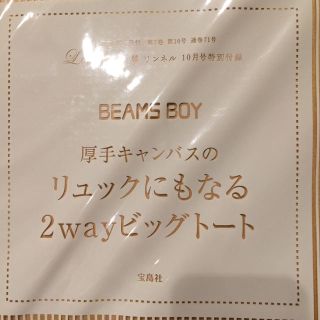 ビームスボーイ(BEAMS BOY)の2wayリュック(リンネル10月号付録)(リュック/バックパック)