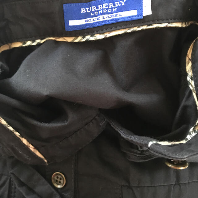 BURBERRY BLUE LABEL(バーバリーブルーレーベル)のバーバリーブルーレーベル　ワンピース　黒　フリル　ノバチェック　36 レディースのワンピース(ひざ丈ワンピース)の商品写真