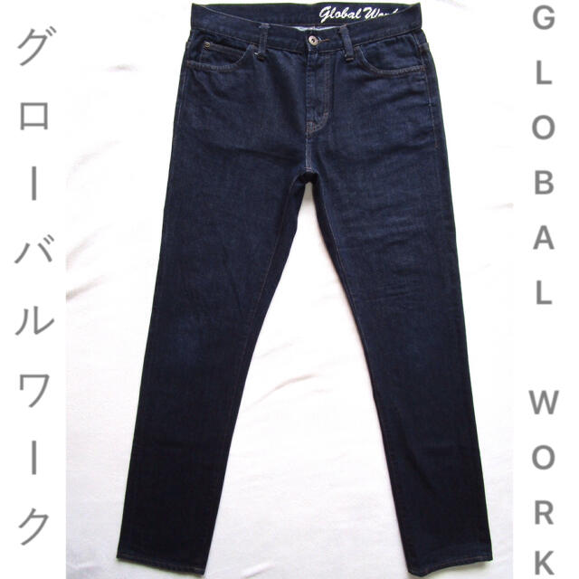 GLOBAL WORK(グローバルワーク)のグローバルワーク デニム スリム ジーンズSサイズ パンツ ボトムス 紺 藍色 メンズのパンツ(デニム/ジーンズ)の商品写真