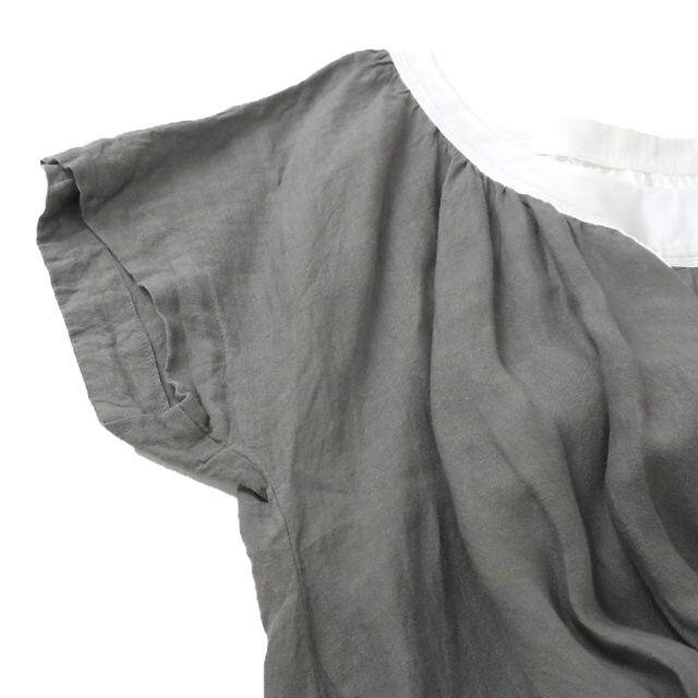 SI-HIRAI スーヒライ　風合いのあるリネン素材◎ギャザーチュニック レディースのトップス(カットソー(半袖/袖なし))の商品写真