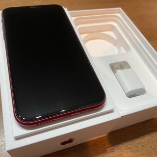 アップル(Apple)のiPhone XR 128GB RED 本体 ネットワーク利用制限○(スマートフォン本体)