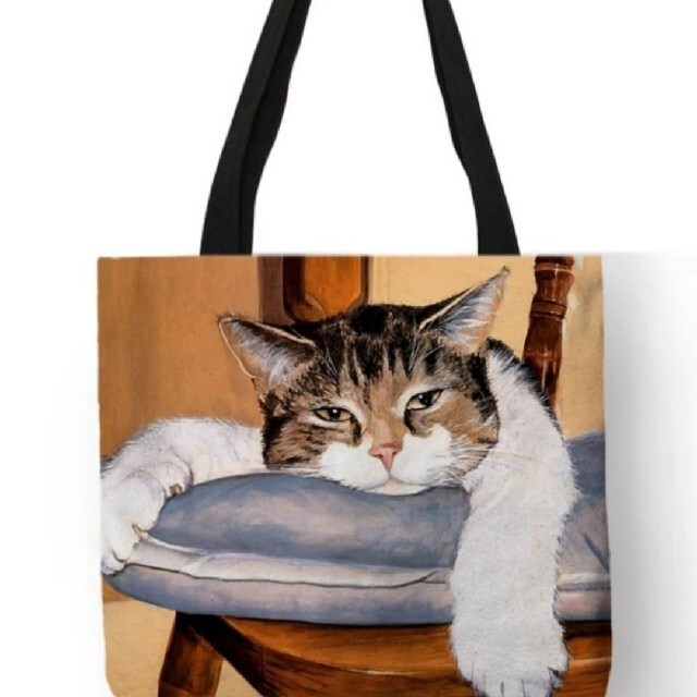 白キジ猫　トートバッグ　/// エコバッグ　ショルダーバッグ　キジ猫　　toto レディースのバッグ(ショルダーバッグ)の商品写真
