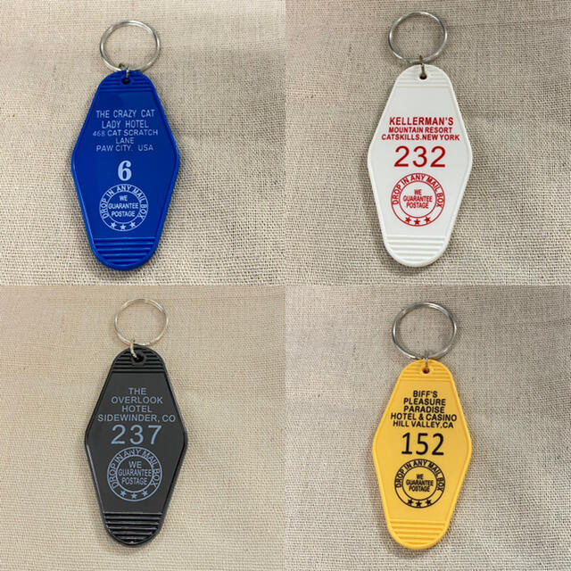 8個 菱形 ホテル キーホルダー アメリカ USA アメリカン雑貨 fkip