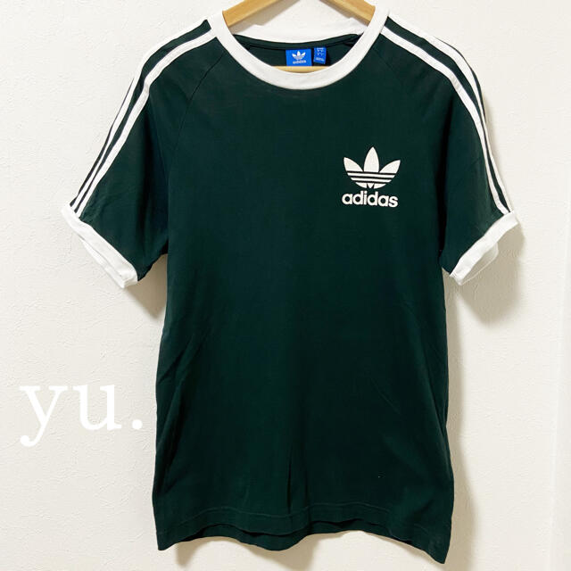 【 adidas 】古着 トレフォイル リンガーTシャツ 緑 アディダス L