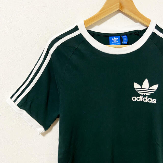adidas - 【 adidas 】古着 トレフォイル リンガーTシャツ 緑