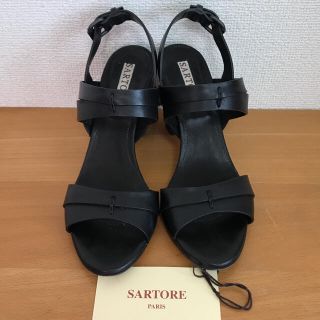 サルトル(SARTORE)の超美品 ♡ SARTORE サルトル サンダル 黒 ブラック 35(サンダル)