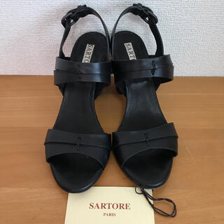 サルトル(SARTORE)の超美品 ♡ SARTORE サルトル サンダル 黒 ブラック 35(サンダル)