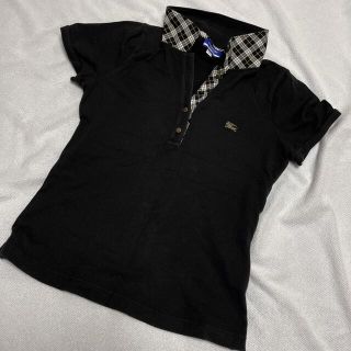 バーバリーブルーレーベル(BURBERRY BLUE LABEL)の美品 バーバリーブルーレーベル ブラック ポロシャツ レディース(ポロシャツ)