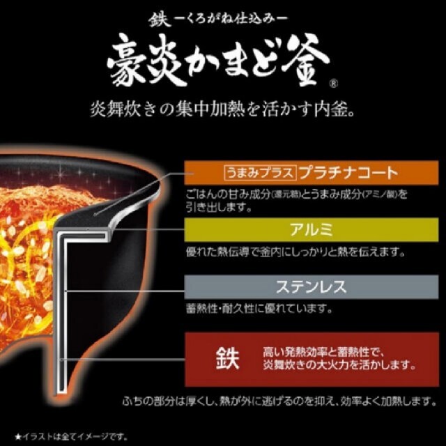 象印(ゾウジルシ)の象印  炊飯器 炎舞炊き 濃墨 NW-PS10 スマホ/家電/カメラの調理家電(炊飯器)の商品写真