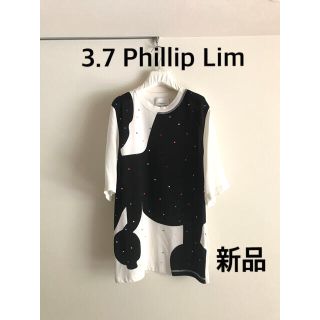 スリーワンフィリップリム(3.1 Phillip Lim)の★新品未使用★フィリップリム シルク100%＋コットン異素材Tシャツ(Tシャツ(半袖/袖なし))