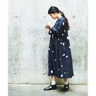 ビュルデサボン(bulle de savon)の2016AW ○ コットン/ドットペイントプリントスキッパーワンピース(ロングワンピース/マキシワンピース)