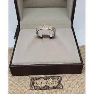 グッチ(Gucci)の【レアサイズ美品】GUCCI ホワイトゴールドアイコンリングK18Au750(リング(指輪))