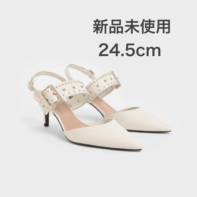 CHARLES & KEITH スタッズスリングバックヒール ミュール サンダル