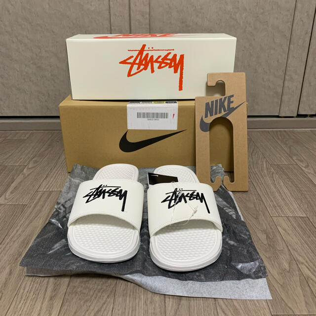 NIKE Stussy ナイキ ベナッシ x ステューシー セイル/ブラック - サンダル