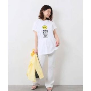 super yaya スーパーヤヤ　美品　フロントギャザーロゴTシャツトップス