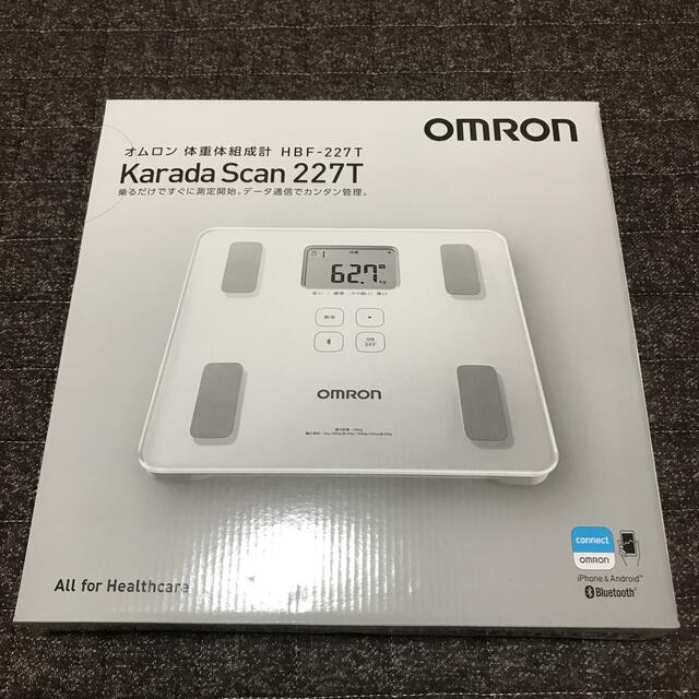 OMRON(オムロン)のオムロン 体重体組成計　HBF-227T-SW　シャイニーホワイト スマホ/家電/カメラの美容/健康(体重計/体脂肪計)の商品写真