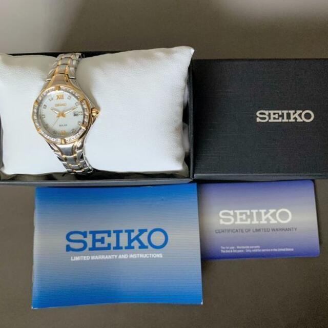 【新品】セイコー ダイヤモンド28石★ソーラー SEIKO レディース腕時計
