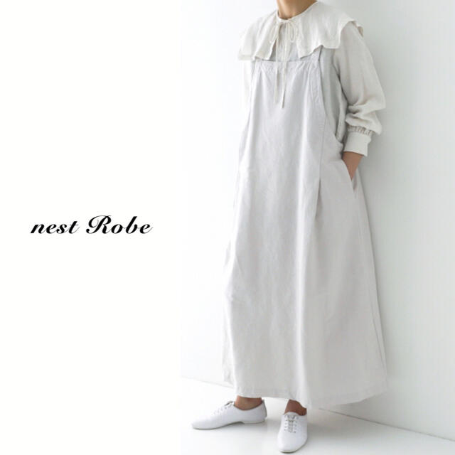 nest robe | コットンリネングログラン2wayエプロンワンピース