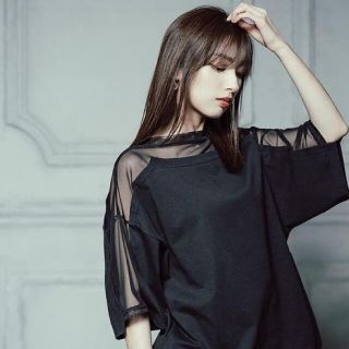 エモダ(EMODA)の完売　leann 美品　【Tulle Ultra-thin Tshirt】(Tシャツ(半袖/袖なし))