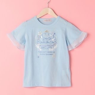 メゾピアノジュニア(mezzo piano junior)のメゾピアノ メゾピアノジュニア シェル刺しゅう入りフレアスリーブTシャツ 140(Tシャツ/カットソー)