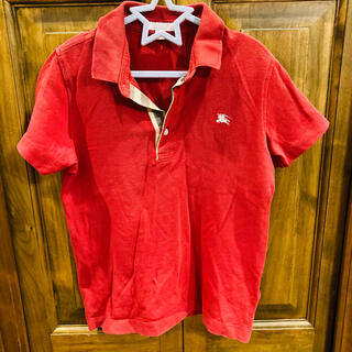 バーバリー(BURBERRY)のバーバリー　ノバチェック　ポロシャツ　140cm レッド(Tシャツ/カットソー)