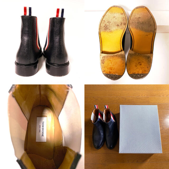 659.美品❣️THOM BROWNE サイドゴアブーツ 型押し US9 (お得な特別