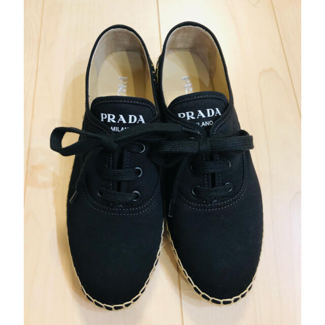 WEB限定カラー有 お値下げ✨新品✨PRADA エスパドリーユ 黒 38.5
