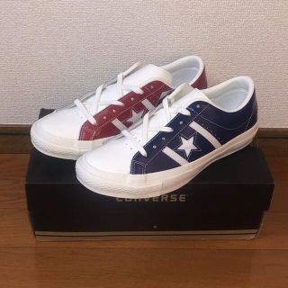 コンバース(CONVERSE)の新品 CONVERSE STAR&BARS LEATHER BB 27cm 紺(スニーカー)