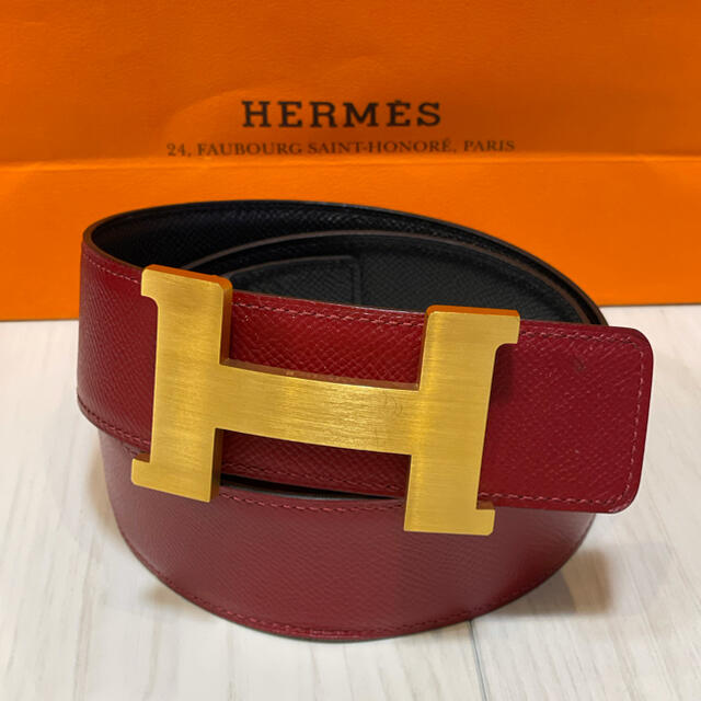 春先取りの Hermes 人気 ゴールド 黒 赤 レディース メンズ 85 ベルト