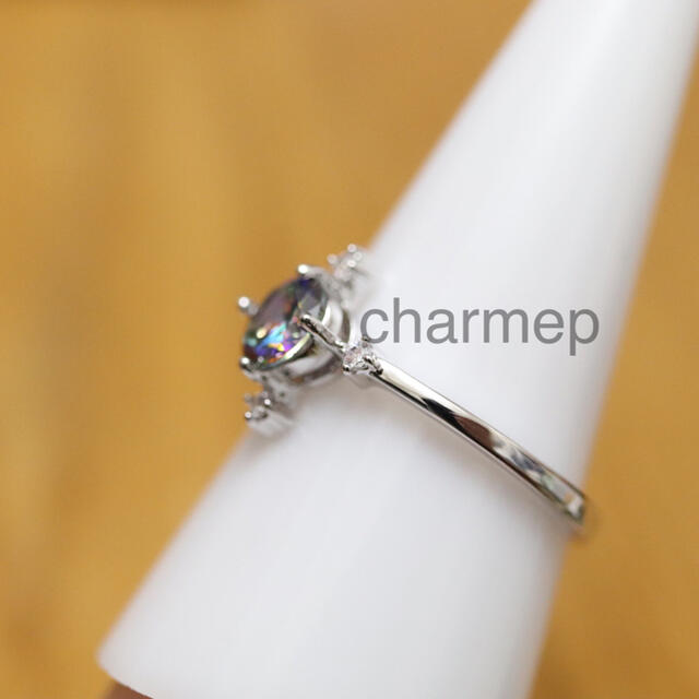 【OM041】ミスティックトパーズカラーのリング指輪大きいサイズ レディースのアクセサリー(リング(指輪))の商品写真