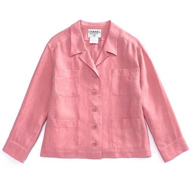 海外販売× シャネル vintage 《人気のピンク色》ココマーク ジャケット
